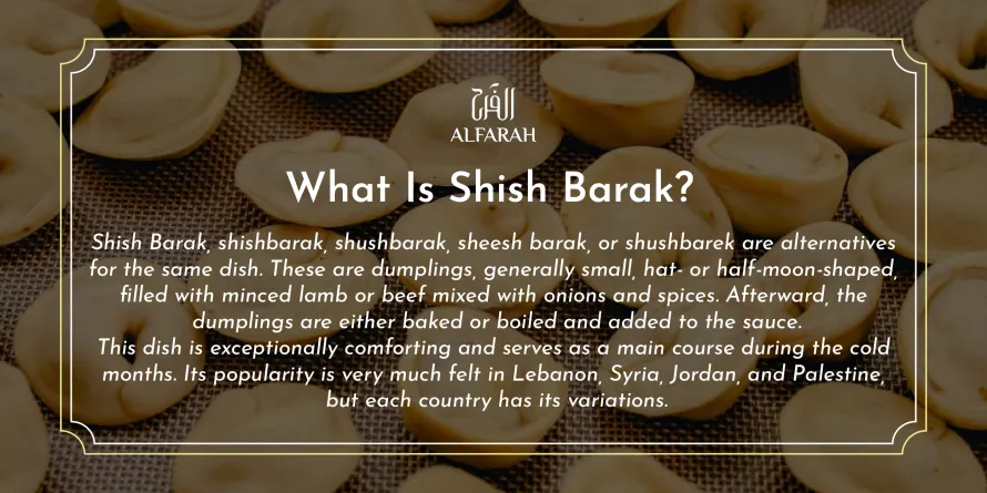 sheesh barak at Alfarah restaurant